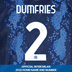 Dumfries 2 (Official Inter Milan 2021/22 Home Club Name and Numbering)